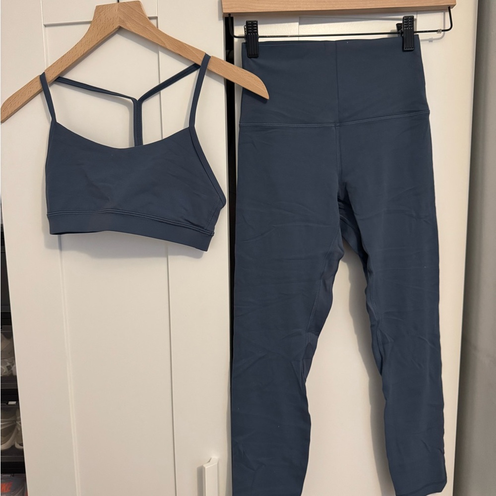 lululemon iron blue align leggings set